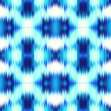 Optik kravat boyası kaleydoskop bulanık doku arka planı. Kusursuz simetri ombre etkisi geçti. 80 'lerin stili eski geometrik ayna deseni. Yüksek çözünürlüklü funky plaj giyin moda tekstili