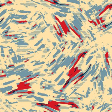 Eğlenceli sarı, kırmızı, soyut, dikişsiz doku. Modern retro-yüzme her yerde moda. Sahilde yaşam yastığı kaplaması ya da sahil evi kumaş arka planı. Yüksek kalite jpg batik swatch.