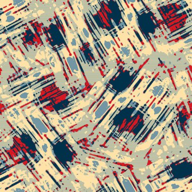 Eğlenceli sarı, kırmızı, soyut, dikişsiz doku. Modern retro-yüzme her yerde moda. Sahilde yaşam yastığı kaplaması ya da sahil evi kumaş arka planı. Yüksek kalite jpg batik swatch.