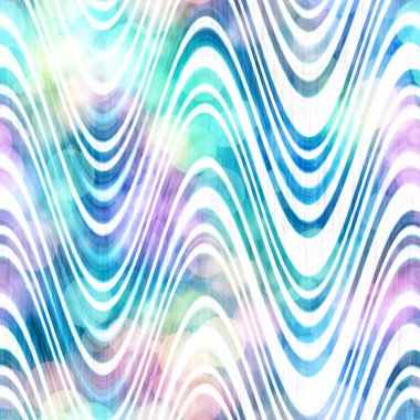 Kusursuz 70 'ler, boya şeritli bokeh desenli. Hippi yaz dalgalı çizgili arka planı mürekkep boyalı efektle tekrarla.