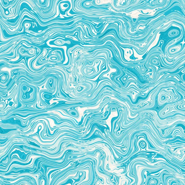 Aegean teal mottled swirl marble nautical texture background. Summer coastal living style home decor. Liquid fluid blue water flow effect dyed textile seamless pattern.