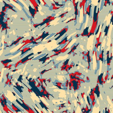 Eğlenceli sarı, kırmızı, soyut, dikişsiz doku. Modern retro-yüzme her yerde moda. Sahilde yaşam yastığı kaplaması ya da sahil evi kumaş arka planı. Yüksek kalite jpg batik swatch.