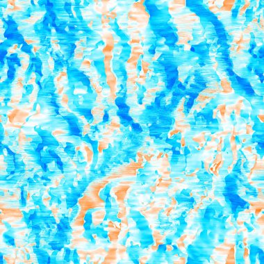 Dalgalı yaz boyası arka planı. Plaj mayosu için farklı renk karışımı, modaya uygun moda baskı. Boho dijital suluboya efekti damlatıyor. Yüksek çözünürlüklü, kusursuz desen materyali.