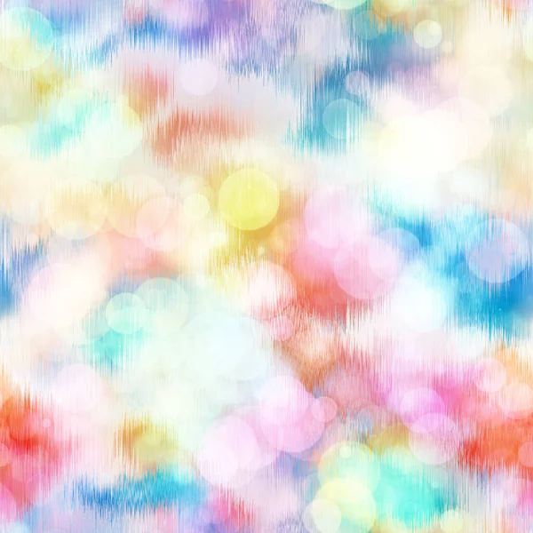 Seamless seventies tie dye bokeh texture. Hippie summer repeat background with ink dyed effect. — Stock Photo, Image