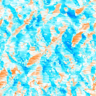 Dalgalı yaz boyası arka planı. Plaj mayosu için farklı renk karışımı, modaya uygun moda baskı. Boho dijital suluboya efekti damlatıyor. Yüksek çözünürlüklü, kusursuz desen materyali.