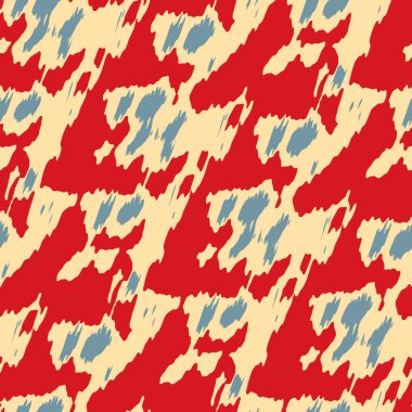 Benekli deniz mavisi, kırmızı, sarı, pürüzsüz doku. Modern retro-yüzme modadan izler giyer. Memphis tarzı maskülen grunge soyut arka plan. Yüksek kaliteli jpg kumaşı.