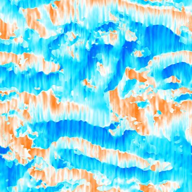 Dalgalı yaz boyası arka planı. Plaj mayosu için farklı renk karışımı, modaya uygun moda baskı. Boho dijital suluboya efekti damlatıyor. Yüksek çözünürlüklü, kusursuz desen materyali.