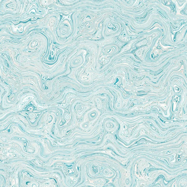 Aegean teal mottled swirl marble nautical texture background. Summer coastal living style home decor. Liquid fluid blue water flow effect dyed textile seamless pattern. — Stock Photo, Image