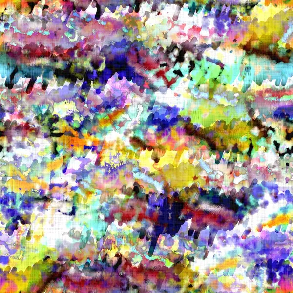 Брудний літній краватка барвник батік пляж носити візерунок. Безшовний барвистий плямистий простір пофарбований ефект моди. Вимитий м'який меблевий фон . — стокове фото