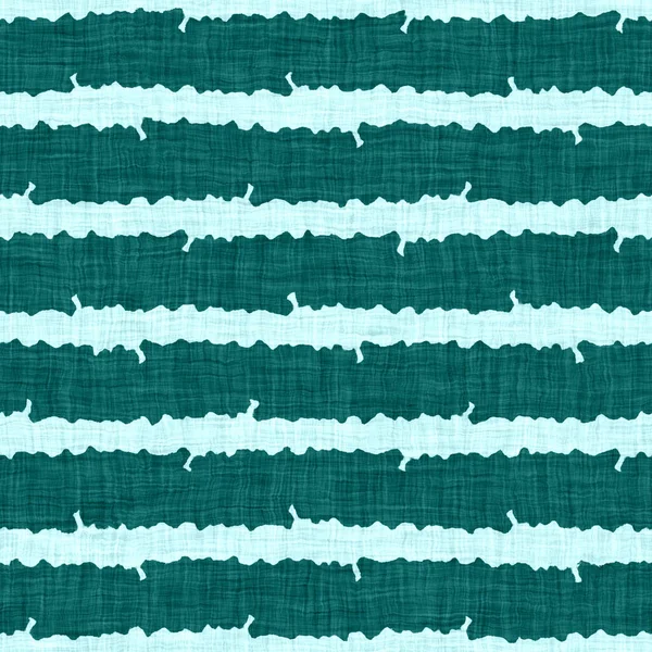 Aegean teal broken stripe rustic linen texture background. Summer line coastal living style. Light turquoise blue cloth effect textile seamless pattern. Washed out beach cottage fabric material. — Stock Photo, Image