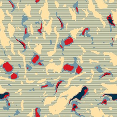 Eğlenceli sarı, kırmızı, soyut, dikişsiz doku. Modern retro-yüzme her yerde moda. Sahilde yaşam yastığı kaplaması ya da sahil evi kumaş arka planı. Yüksek kalite jpg batik swatch.