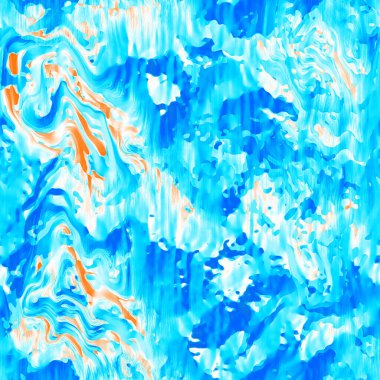 Dalgalı yaz boyası arka planı. Plaj mayosu için farklı renk karışımı, modaya uygun moda baskı. Boho dijital suluboya efekti damlatıyor. Yüksek çözünürlüklü, kusursuz desen materyali.