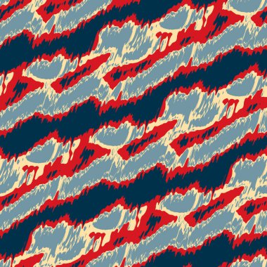 Benekli deniz mavisi, kırmızı, sarı, pürüzsüz doku. Modern retro-yüzme modadan izler giyer. Memphis tarzı maskülen grunge soyut arka plan. Yüksek kaliteli jpg kumaşı.