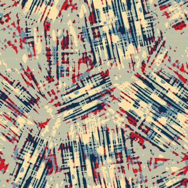 Eğlenceli sarı, kırmızı, soyut, dikişsiz doku. Modern retro-yüzme her yerde moda. Sahilde yaşam yastığı kaplaması ya da sahil evi kumaş arka planı. Yüksek kalite jpg batik swatch.