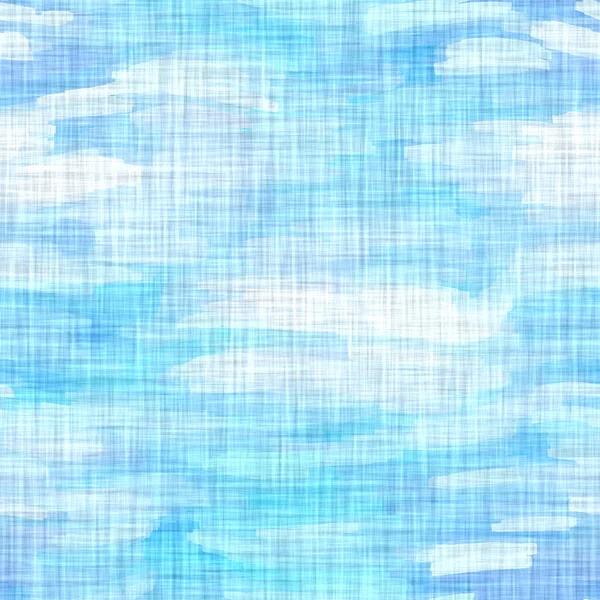 Niebieskie cętkowane fale wirujące rustykalne tło lniane. Letni styl plaży paski domu tkaniny dekoracyjne. Farbowane pranie faliste nadmorskie żywe efekt włókienniczy. Wysokiej jakości matryca bezszwowa jpg. — Zdjęcie stockowe