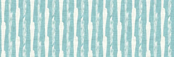 Aegean teal spottled border strip λινό φόντο Καλοκαίρι παράκτια στυλ διαβίωσης σπίτι διακόσμηση υφάσματος επίδραση. Θάλασσα πράσινο υλικό απόληξης grunge άκρη. Διακοσμητικό ύφασμα χωρίς ραφή μοτίβο banner. — Φωτογραφία Αρχείου
