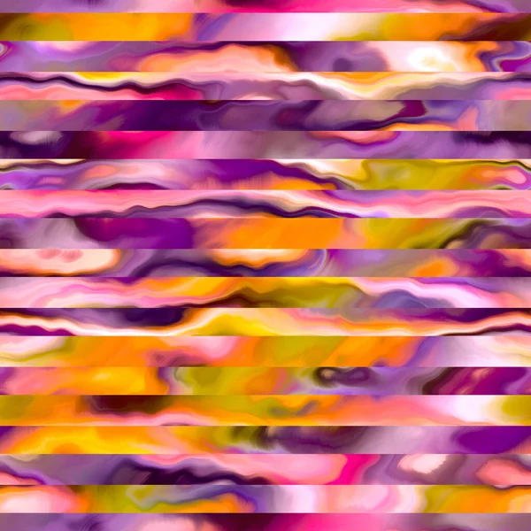 有趣的夏季欧姆布领带染色蜡染薄条纹图案.无缝隙空间染色出血条纹线性效应.水彩斑斓的水彩画和在垂直线印刷上的主动磨损. — 图库照片