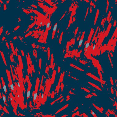 Klasik deniz mavisi, kırmızı, sarı, dikişsiz doku. Modern retro-yüzme modadan izler giyer. Memphis tarzı maskülen grunge soyut arka plan. Yüksek kaliteli jpg kumaşı.