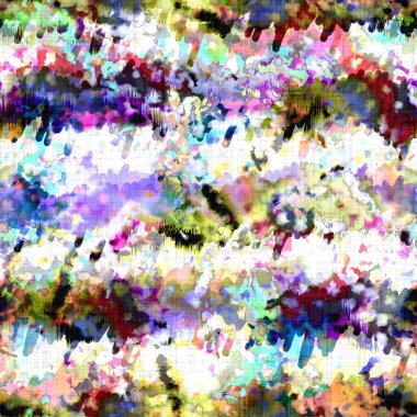 Dağınık yaz kravatlı batik plaj desenli. Kusursuz renkli lekeli uzay boyalı efekt modayı. Yumuşak döşenmiş arka plan yıkanmış. 