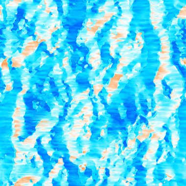 Dalgalı yaz boyası arka planı. Plaj mayosu için farklı renk karışımı, modaya uygun moda baskı. Boho dijital suluboya efekti damlatıyor. Yüksek çözünürlüklü, kusursuz desen materyali.