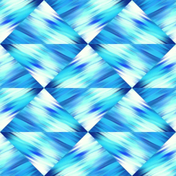 Optical glitch triangle tie dye geometric texture background. Seamless liquid flow effect patchwork grid material. Modern wet washy variegated fluid blur pattern. — Stock Photo, Image