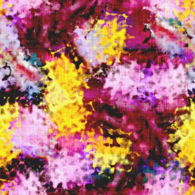 Dağınık yaz kravatlı batik plaj desenli. Kusursuz renkli lekeli uzay boyalı efekt modayı. Yumuşak döşenmiş arka plan yıkanmış. 