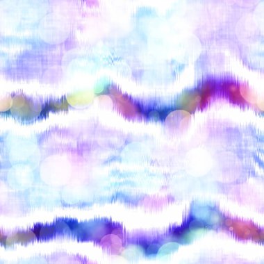 Kusursuz 70 'ler, boya şeritli bokeh desenli. Hippi yaz dalgalı çizgili arka planı mürekkep boyalı efektle tekrarla.