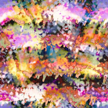 Dağınık yaz kravatlı batik plaj desenli. Kusursuz renkli lekeli uzay boyalı efekt modayı. Yumuşak döşenmiş arka plan yıkanmış. 