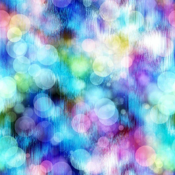 Seamless seventies tie dye bokeh texture. Hippie summer repeat background with ink dyed effect. — Stock Photo, Image