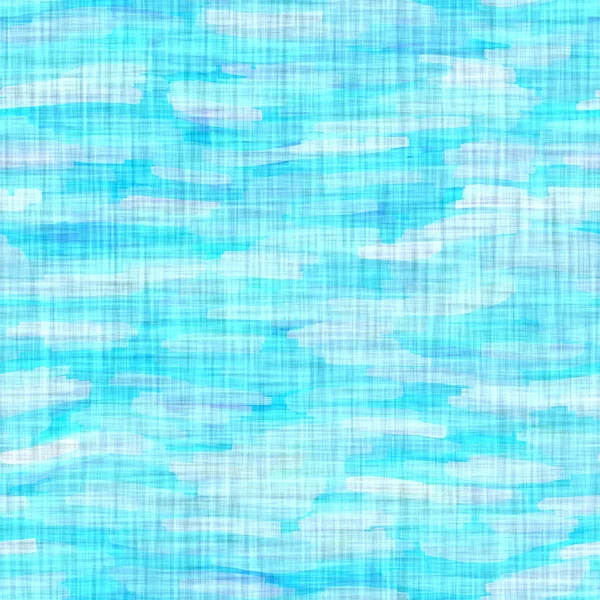 Blauw gevlekte wervelgolf rustieke linnen textuur achtergrond. Zomer strand stijl streep home decor stof. Geverfd wassen golvend kustleven textiel effect. Hoge kwaliteit jpg naadloze patroon staal. — Stockfoto