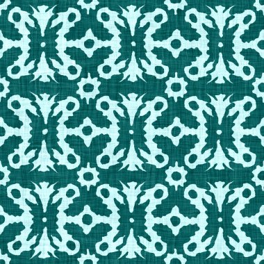 Ege mavisi benekli kırsal halka keten dokusu arka plan. Yazın benekli kıyı yaşam tarzı. Açık turkuaz mavi kumaş, tekstil dikişsiz desen oluşturur. Sahil evi kumaşlarını yıkadım.. 