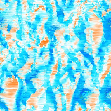 Dalgalı yaz boyası arka planı. Plaj mayosu için farklı renk karışımı, modaya uygun moda baskı. Boho dijital suluboya efekti damlatıyor. Yüksek çözünürlüklü, kusursuz desen materyali.