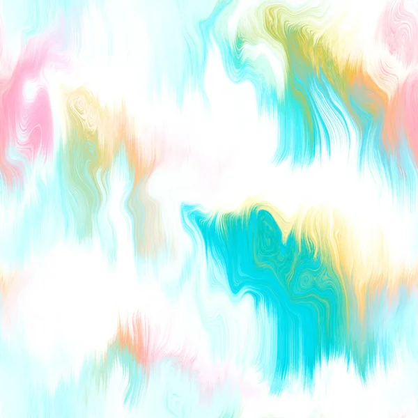 Wavy summer dip dye boho background. Wet ombre color blend for beach swimwear, trendy fashion print. Dripping paint digital fluid watercolor swirl effect. High resolution seamless pattern material. — Stock Photo, Image