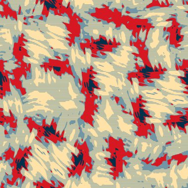 Eğlenceli sarı, kırmızı, soyut, dikişsiz doku. Modern retro-yüzme her yerde moda. Sahilde yaşam yastığı kaplaması ya da sahil evi kumaş arka planı. Yüksek kalite jpg batik swatch.