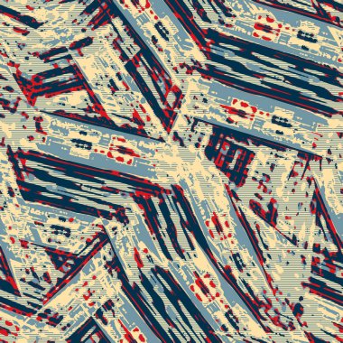 Eğlenceli sarı, kırmızı, soyut, dikişsiz doku. Modern retro-yüzme her yerde moda. Sahilde yaşam yastığı kaplaması ya da sahil evi kumaş arka planı. Yüksek kalite jpg batik swatch.