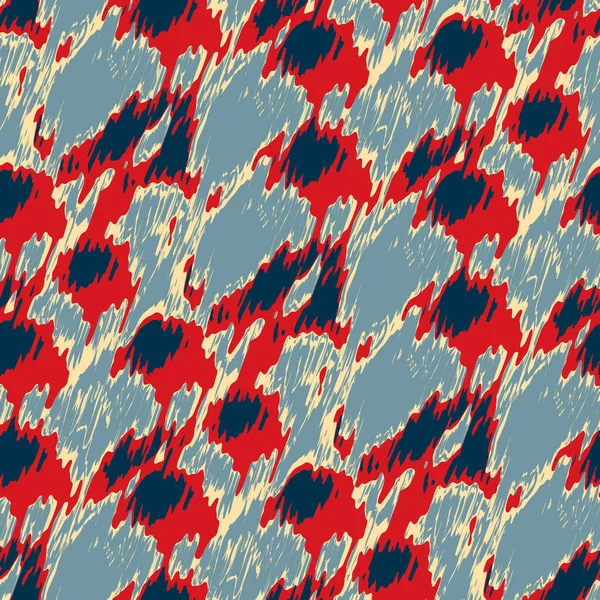 Benekli deniz mavisi, kırmızı, sarı, pürüzsüz doku. Modern retro-yüzme modadan izler giyer. Memphis tarzı maskülen grunge soyut arka plan. Yüksek kaliteli jpg kumaşı.