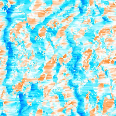 Dalgalı yaz boyası arka planı. Plaj mayosu için farklı renk karışımı, modaya uygun moda baskı. Boho dijital suluboya efekti damlatıyor. Yüksek çözünürlüklü, kusursuz desen materyali.