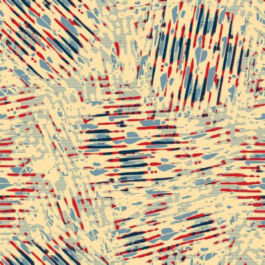 Eğlenceli sarı, kırmızı, soyut, dikişsiz doku. Modern retro-yüzme her yerde moda. Sahilde yaşam yastığı kaplaması ya da sahil evi kumaş arka planı. Yüksek kalite jpg batik swatch.