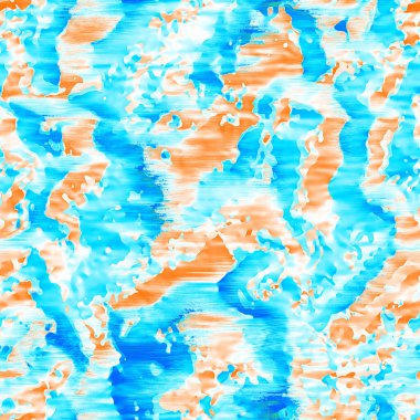 Dalgalı yaz boyası arka planı. Plaj mayosu için farklı renk karışımı, modaya uygun moda baskı. Boho dijital suluboya efekti damlatıyor. Yüksek çözünürlüklü, kusursuz desen materyali.