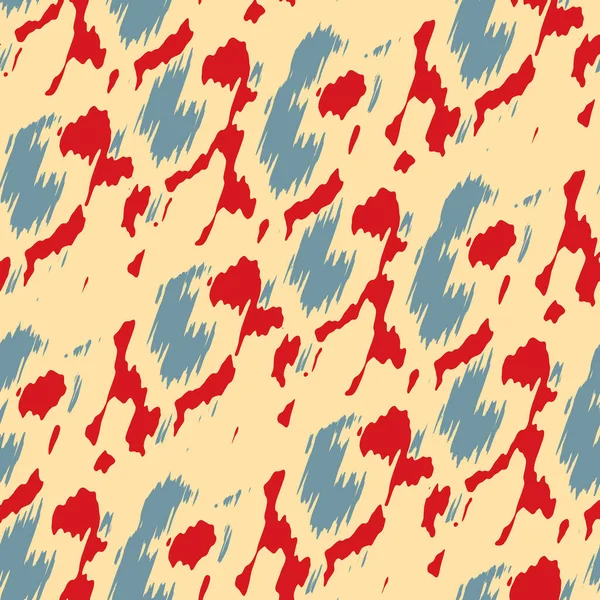 Benekli deniz mavisi, kırmızı, sarı, pürüzsüz doku. Modern retro-yüzme modadan izler giyer. Memphis tarzı maskülen grunge soyut arka plan. Yüksek kaliteli jpg kumaşı.