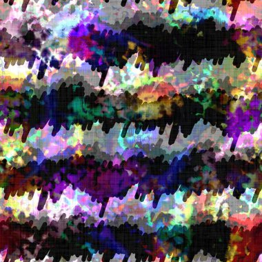 Dağınık yaz kravatlı batik plaj desenli. Kusursuz renkli lekeli uzay boyalı efekt modayı. Yumuşak döşenmiş arka plan yıkanmış. 