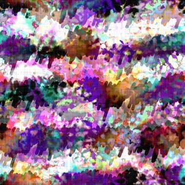 Dağınık yaz kravatlı batik plaj desenli. Kusursuz renkli lekeli uzay boyalı efekt modayı. Yumuşak döşenmiş arka plan yıkanmış. 