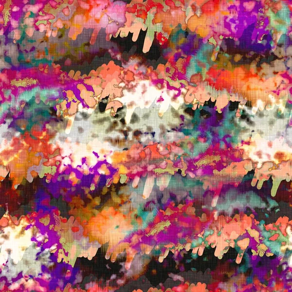 Chaotische Sommer Krawattenfärbung Batik Beach Wear Muster. Nahtlose farbenfrohe Fleckenraum gefärbte Effektmode. Ausgewaschener weicher Möbelhintergrund. — Stockfoto