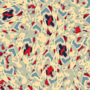 Eğlenceli sarı, kırmızı, soyut, dikişsiz doku. Modern retro-yüzme her yerde moda. Sahilde yaşam yastığı kaplaması ya da sahil evi kumaş arka planı. Yüksek kalite jpg batik swatch.