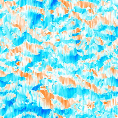 Dalgalı yaz boyası arka planı. Plaj mayosu için farklı renk karışımı, modaya uygun moda baskı. Boho dijital suluboya efekti damlatıyor. Yüksek çözünürlüklü, kusursuz desen materyali.