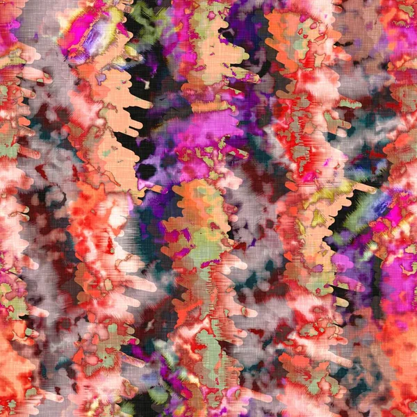 Rommelige zomer stropdas kleurstof batik strand slijtage patroon. Naadloze kleurrijke vlek ruimte geverfd effect mode. Uitgewassen zachte stoffering achtergrond. — Stockfoto