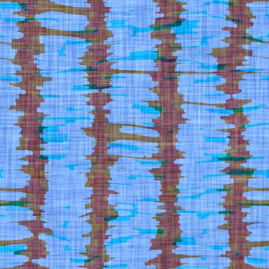 Mavi benekli girdap dalgası rustik keten dokusu arka planı. Yaz kumsalı tarzı çizgili ev dekorasyonu. Boyalı yıkama dalgalı sahil tekstil etkisi. Yüksek kalite jpg pürüzsüz desen örneği.