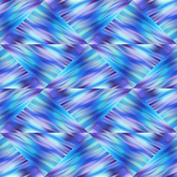 Optikai hiba háromszög tie festék geometriai textúra háttér. Zökkenőmentes folyadékáramlás hatása patchwork rács anyag. Modern nedves mosás változatos folyadék elmosódott minta. — Stock Fotó