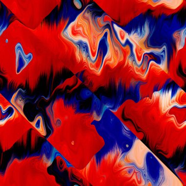 Dalgalı yaz boyası arka planı. Plaj mayosu için nemli ombre renk karışımı, modaya uygun moda baskısı. Damlayan dijital sıvı suluboya girdap etkisi. Yüksek çözünürlüklü dikişsiz kalıp materyal.