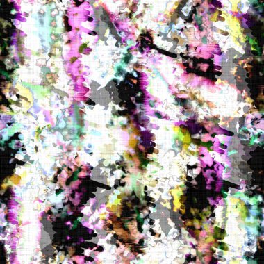 Dağınık yaz kravatlı batik plaj desenli. Kusursuz renkli lekeli uzay boyalı efekt modayı. Yumuşak döşenmiş arka plan yıkanmış. 